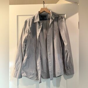 Banana Republic Gray Diamond Print Shirt